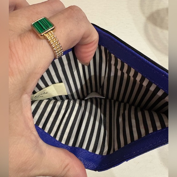 Kate Spade Royal Blue Wallet with Gold Heart Zipper Pull - Picture 10 of 10